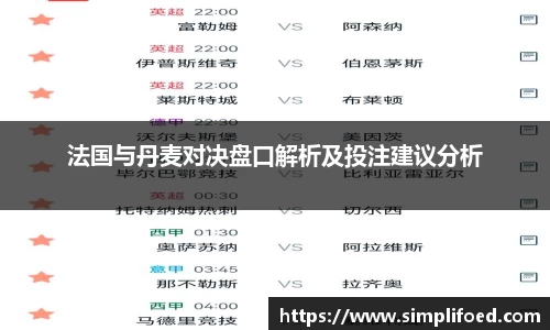 法国与丹麦对决盘口解析及投注建议分析